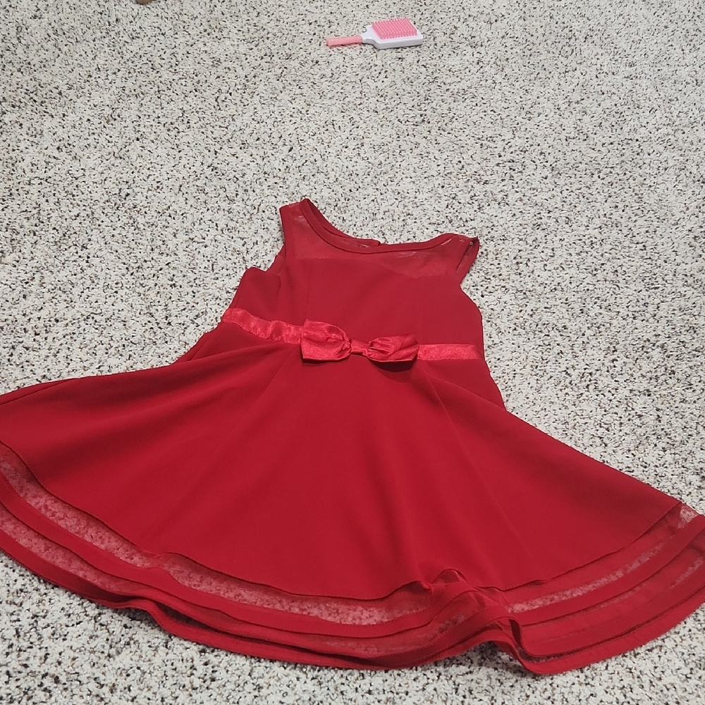 Calvin Klein Kids Red Formal Dress with Bow Accent